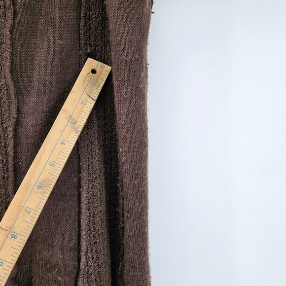 Boho Brown Knit Crochet Maxi Skirt Festival XL Forest Fairy Goblin Granola Indie - Picture 3 of 9